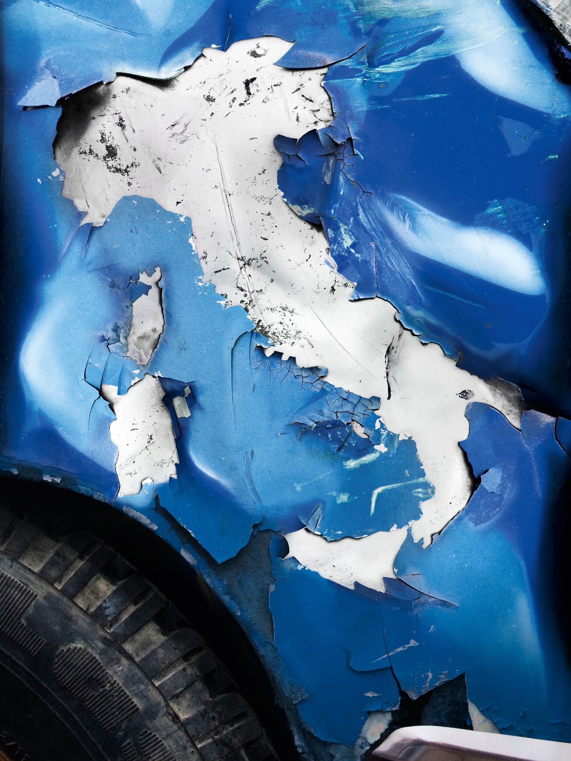 Blaupapier Bildretusche Allianz Auslandsvericherung Lack Italien
